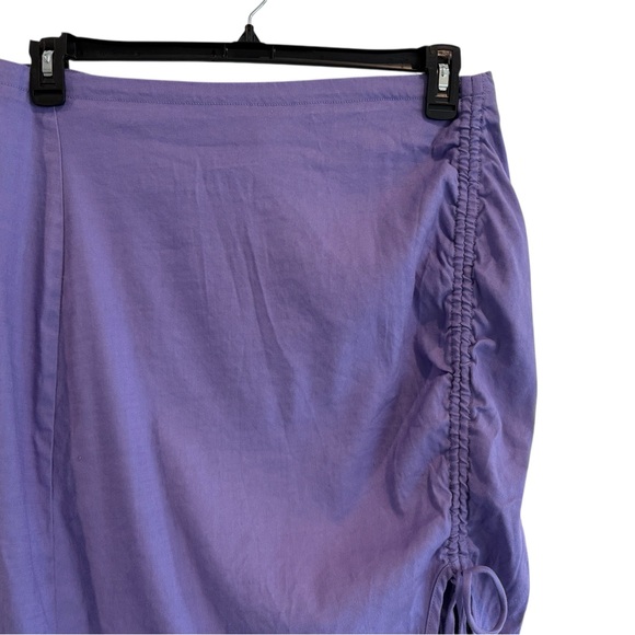 NWT! Anthropologie Lavender Ruched Side Slit Linen Midi Skirt - Picture 5 of 9
